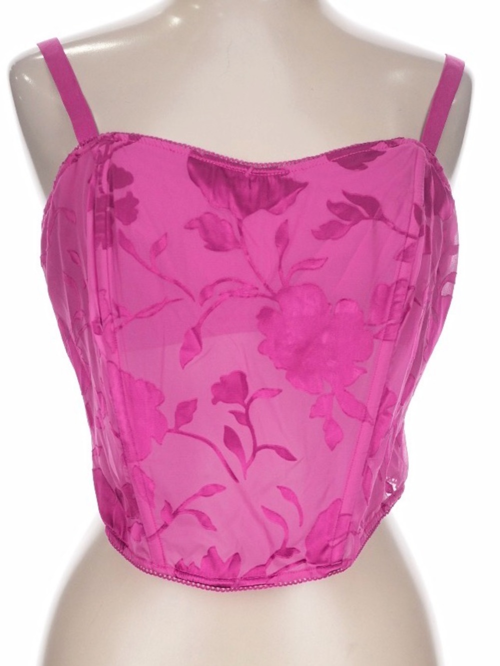 Torrid Hot Pink Floral Mesh Bustier Corset